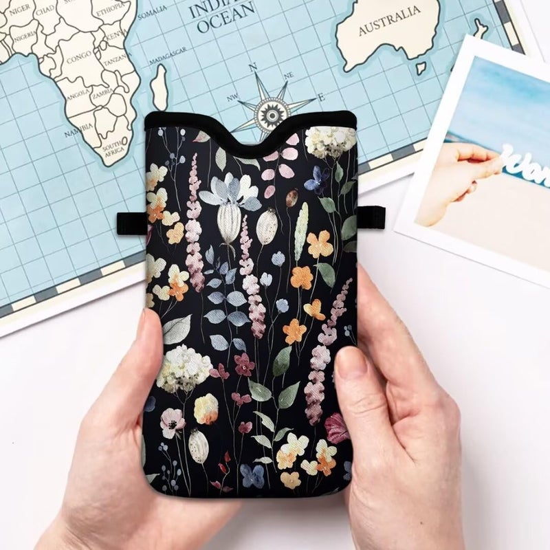 FREZORA Cell Phone Sleeves Bag Case Crossbody Neoprene Holder Lanyard Phone Pouch for Women Men 7.5 X 4.5 Inches - Flowers - Image 3